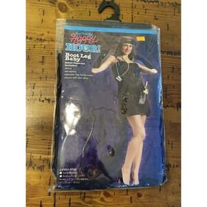 Fun World Happy Hour Boot Leg Baby Flapper Costume Black Small Medium 7-8 11060